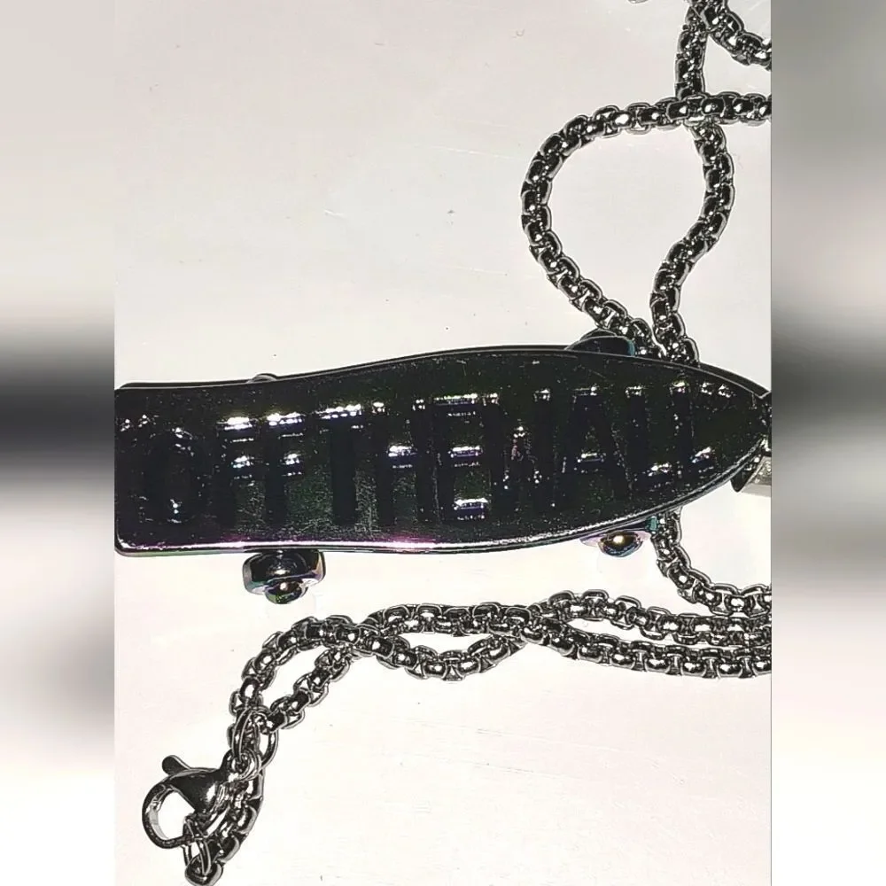 Retro unisex colorful skateboard Necklace